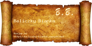 Beliczky Bianka névjegykártya